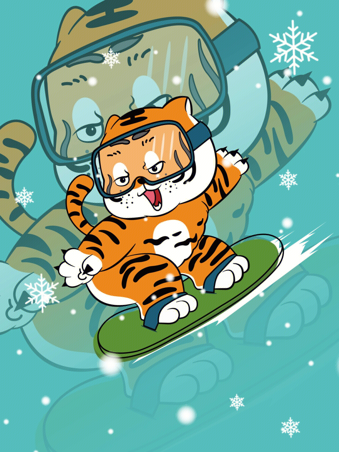 2022冬奥插画是ai临摹的小老虎呀92