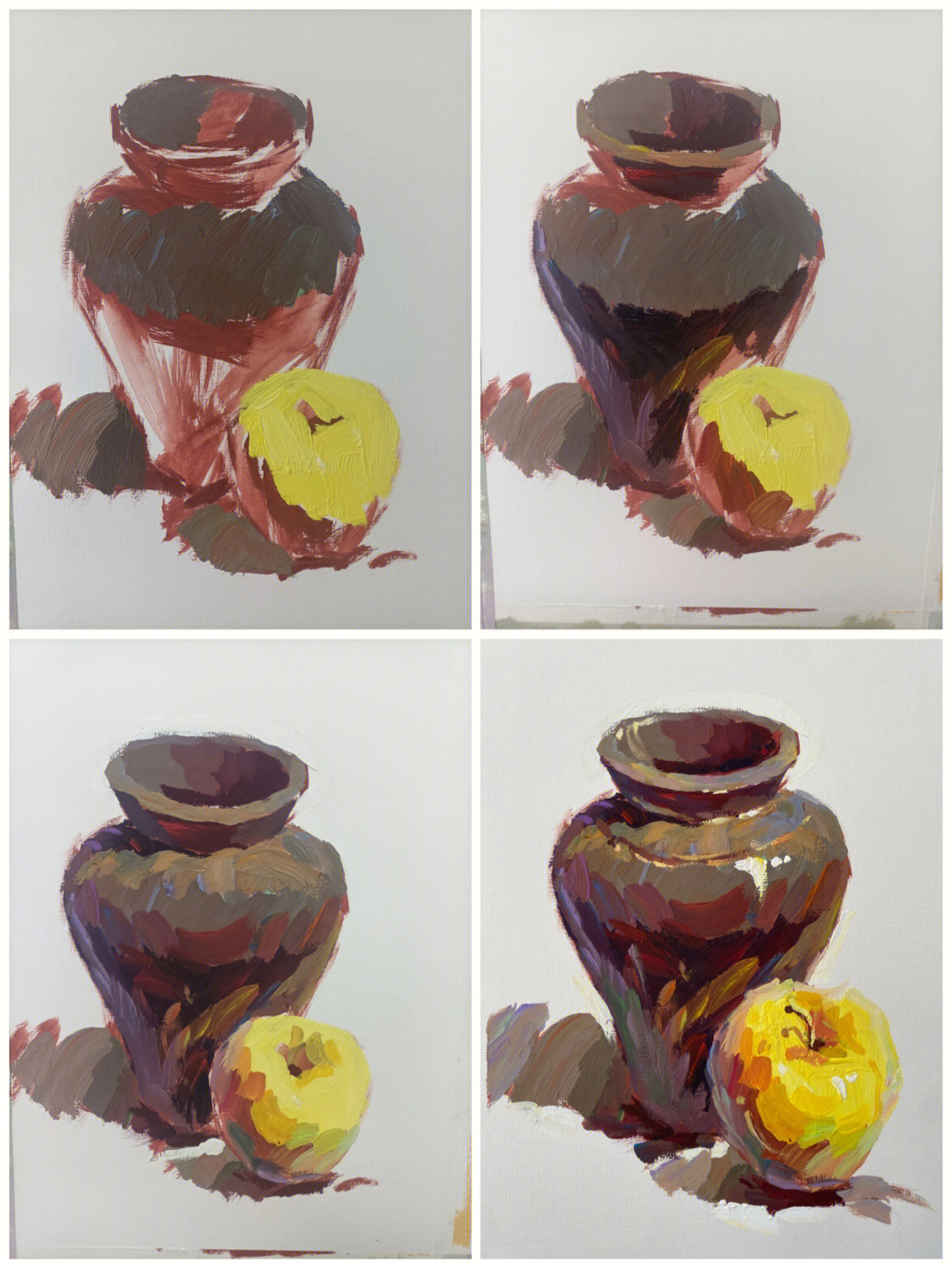 水粉罐子苹果组合图片