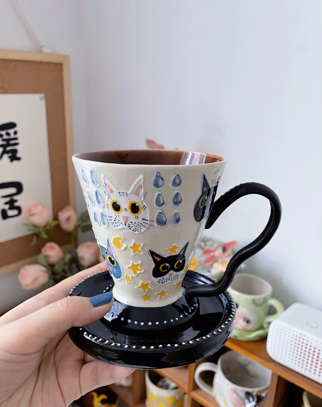 山鸥手作猫咪咖啡杯75