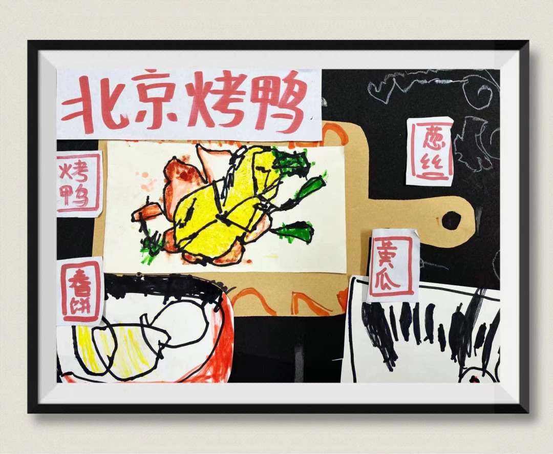 北京烤鸭店简笔画图片