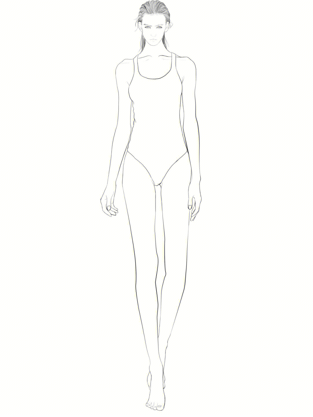 服装设计人体模特线稿