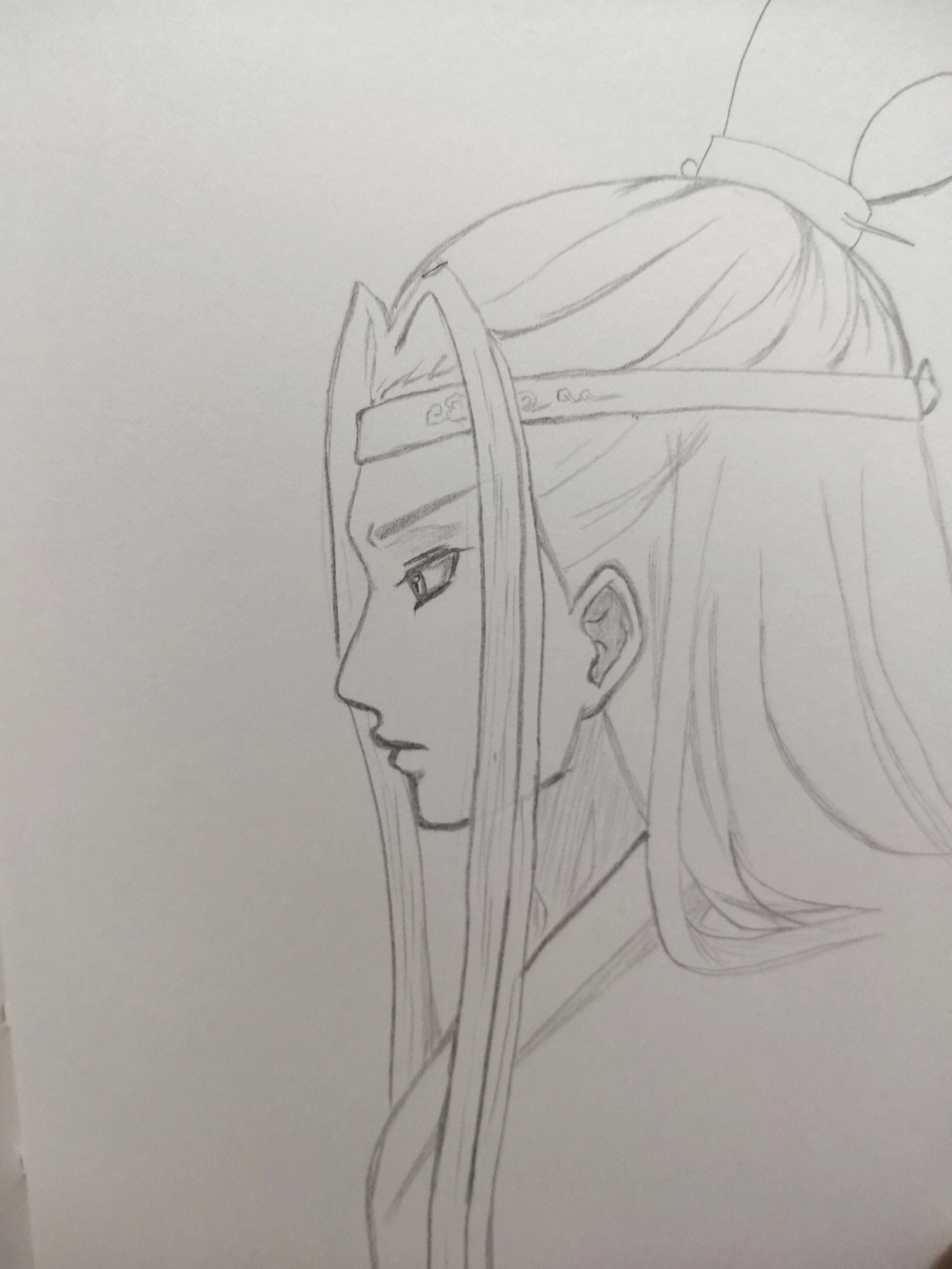 魔道祖师侧脸铅笔画图片