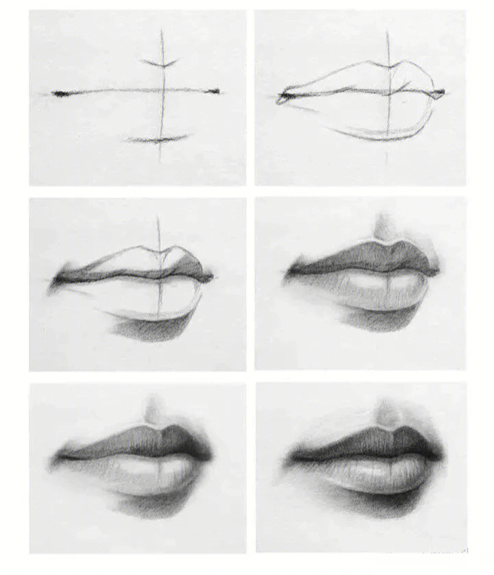 速写嘴巴的画法步骤图图片