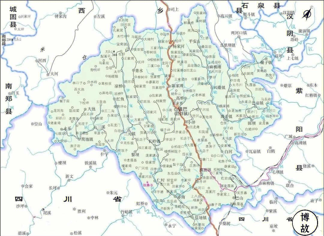 镇巴县行政地图图片