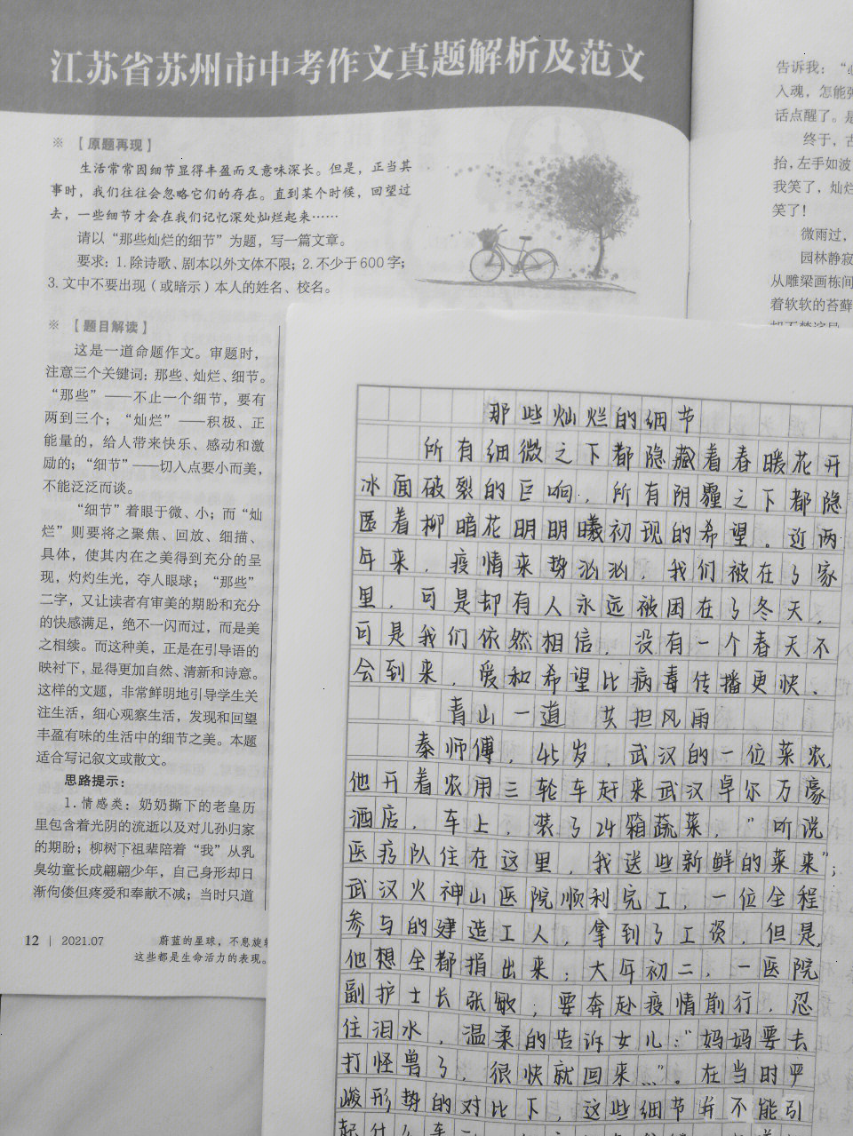 疫情手写作文600字图片图片