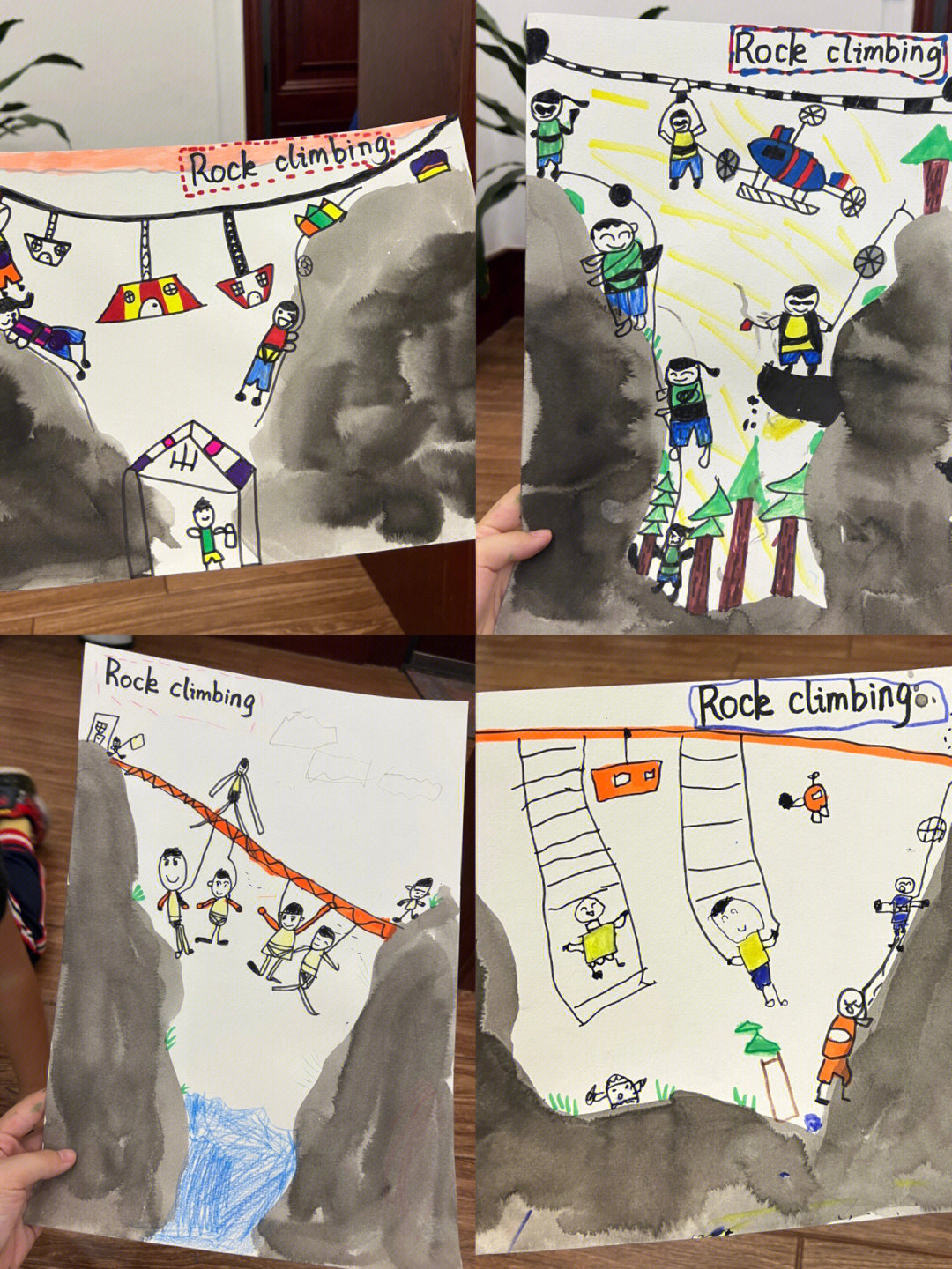 攀岩儿童创意美术绘画4到6岁幼儿美术课