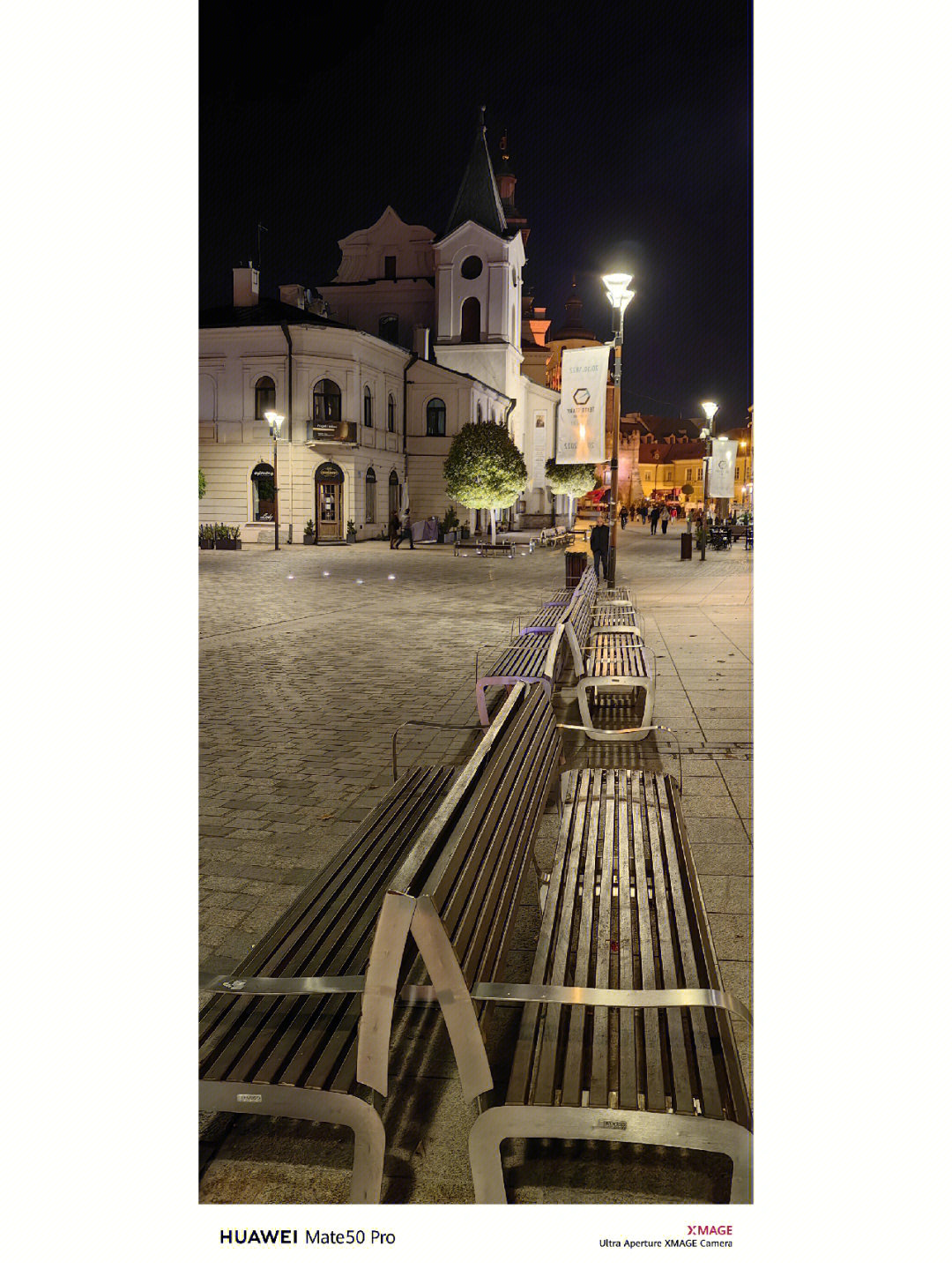 波兰城市卢布林夜景华为mate50pro拍摄