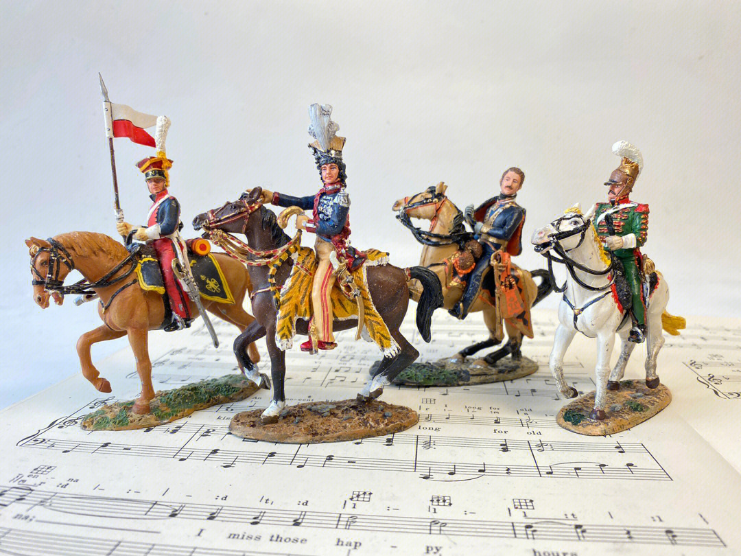 拿破仑战争锡制骑兵一组4个