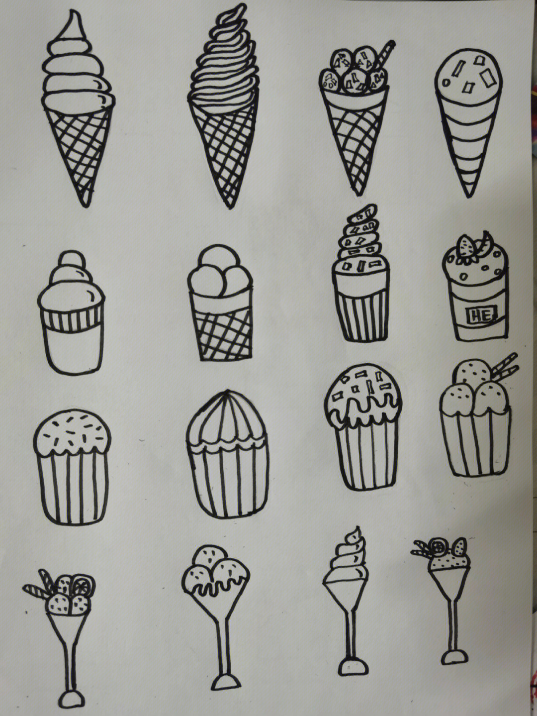 100种冰淇淋画法图片