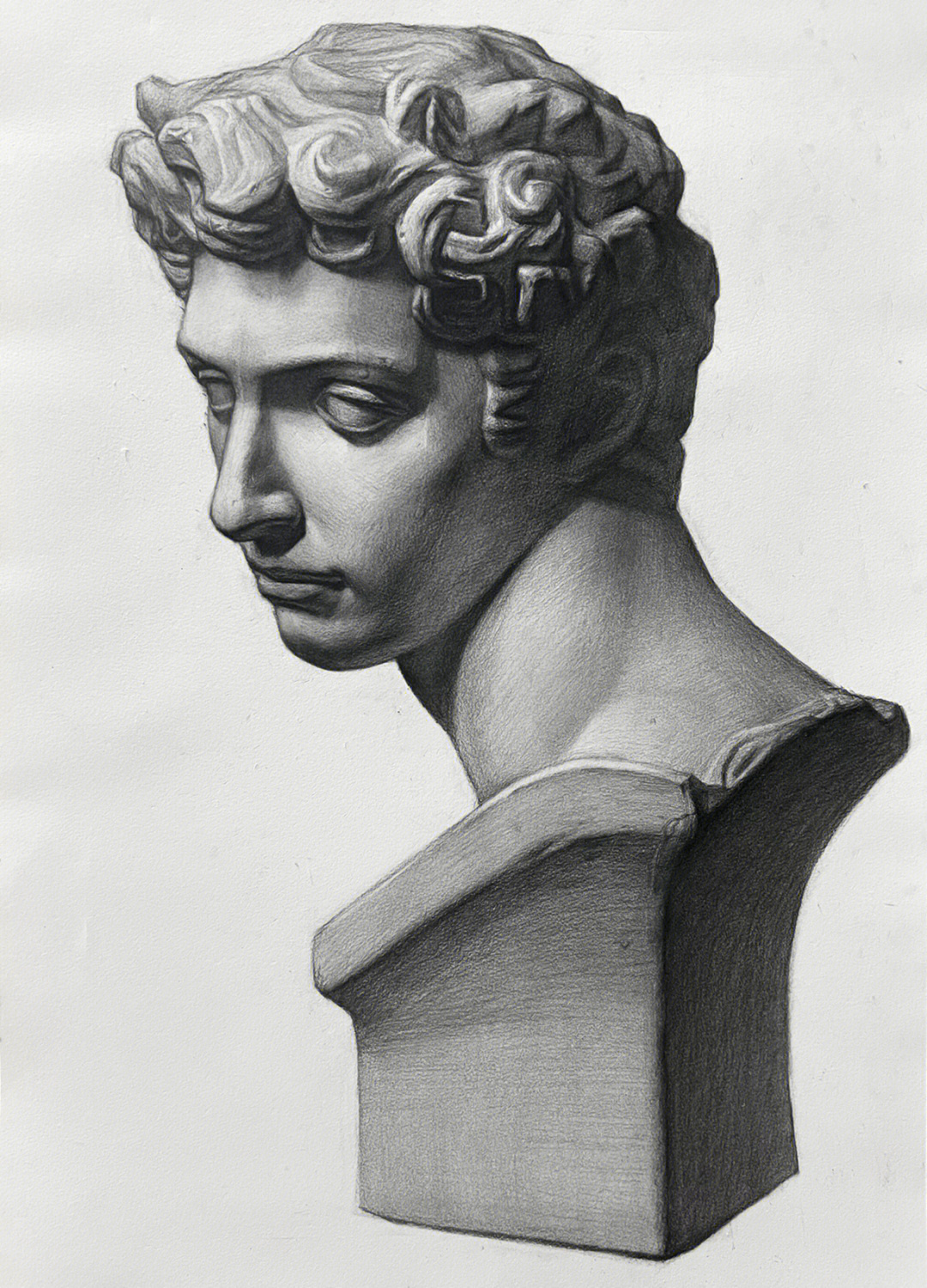 朱利亚诺美第奇素描石膏像步骤图