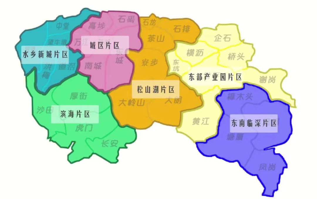 东莞各镇区域划分图图片