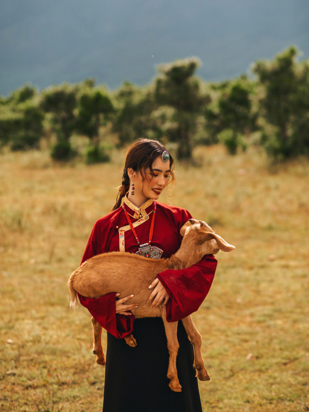 可可西里牧羊姑娘图片