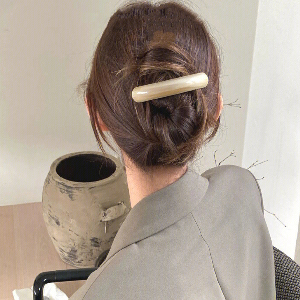 韩版质感优雅法式弧形发夹后脑勺马尾发卡