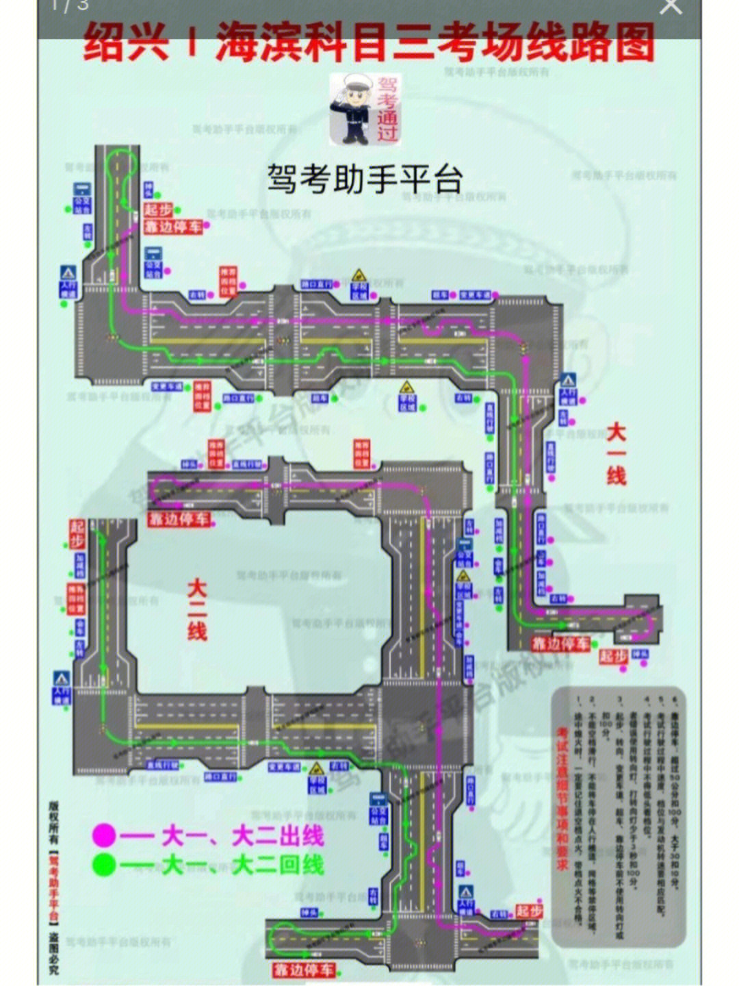 九里科目三2号路线图图片