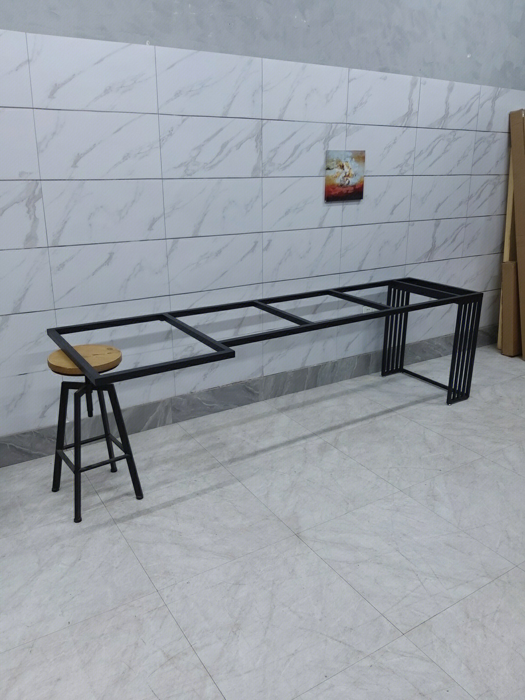 岩板瓷砖餐桌腿支架金属铁艺桌子架大理石桌