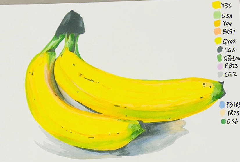 马克笔写实香蕉画法上部分