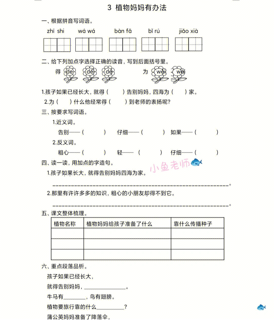 植物妈妈有办法的答案图片