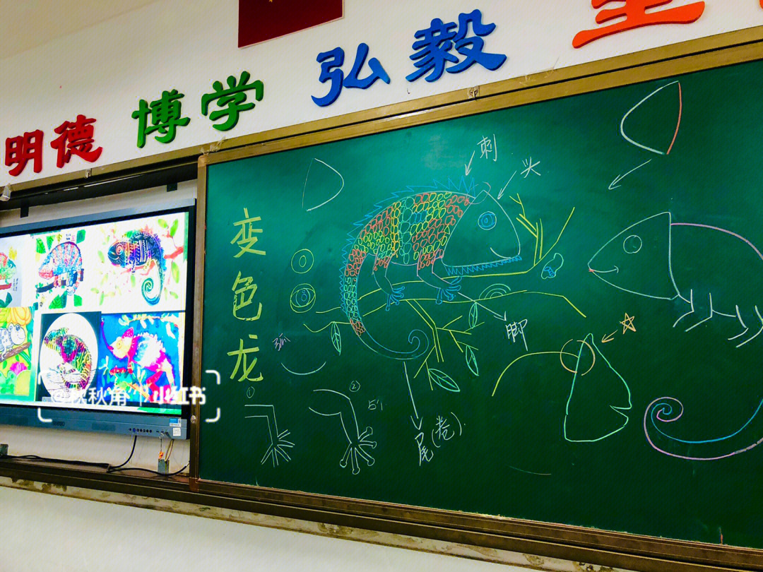 变色龙板书设计变色龙儿童创意美术课程