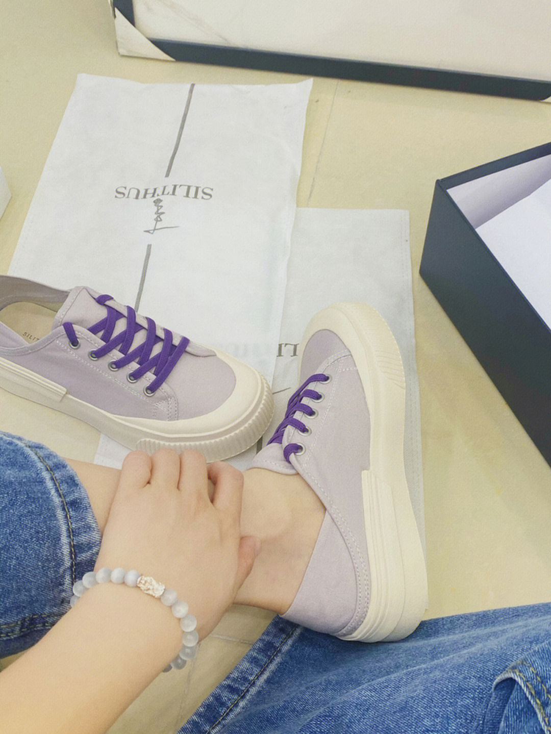 测评你们心心念念的紫色帆布鞋试穿来了