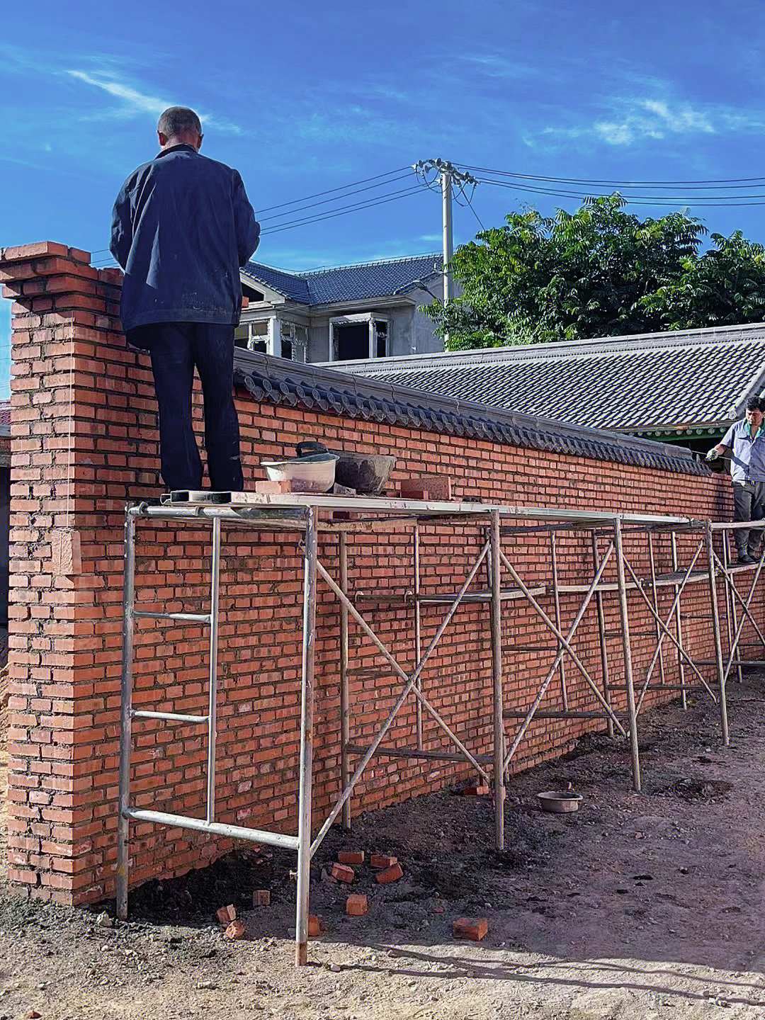 农村自建房中式古建院墙