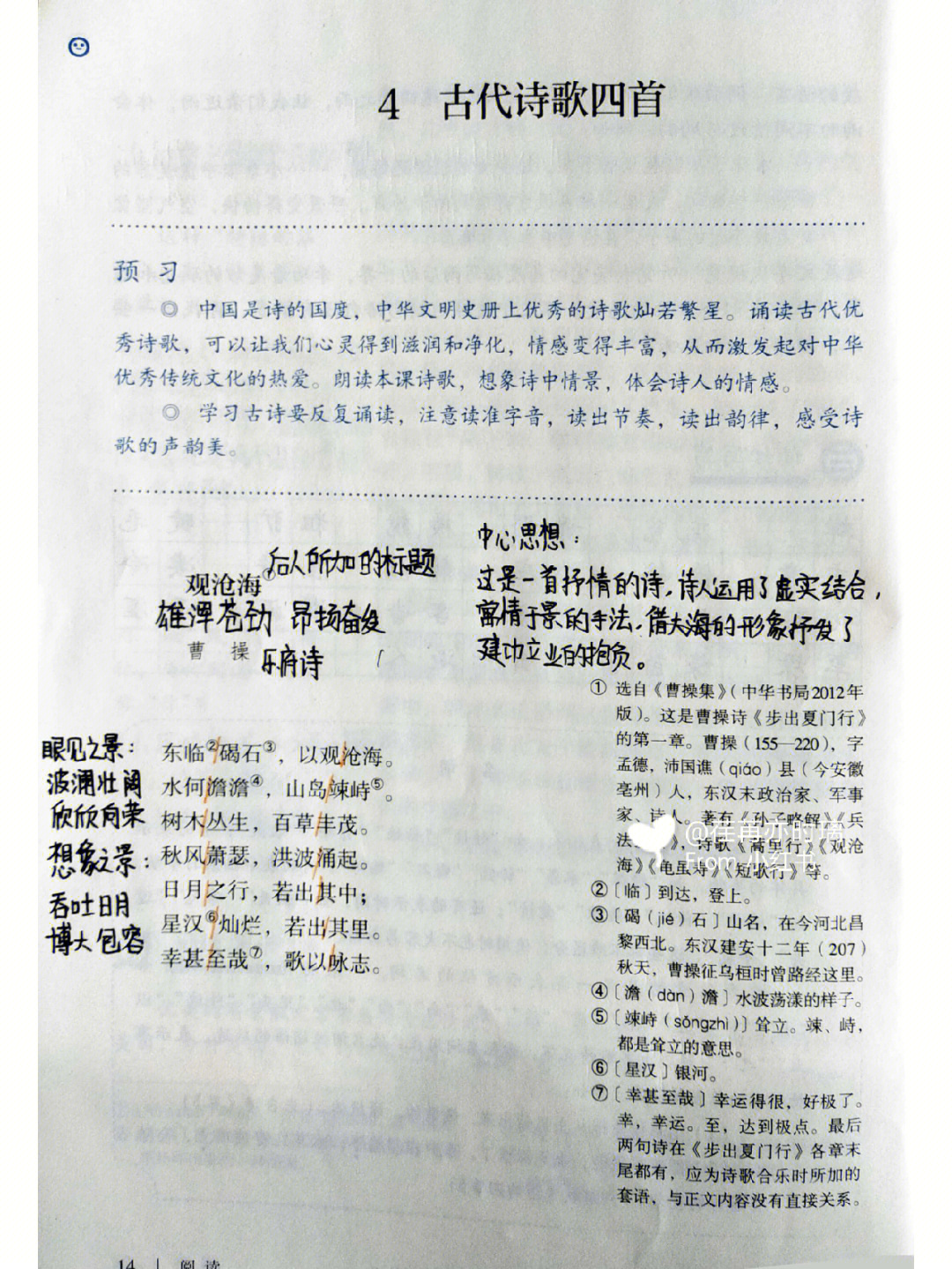 古代诗歌四首笔记图片