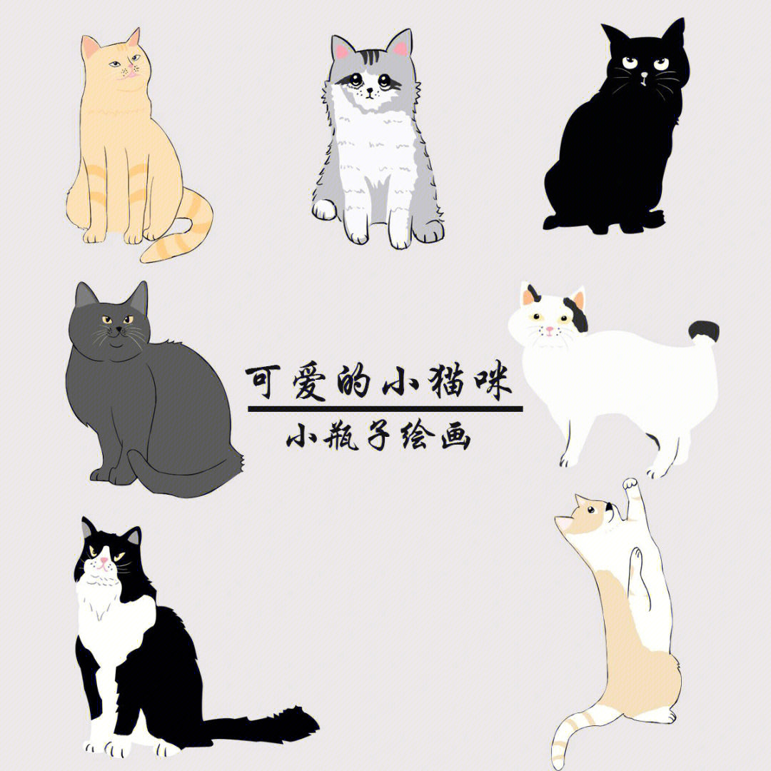 原创插画可爱的小猫咪