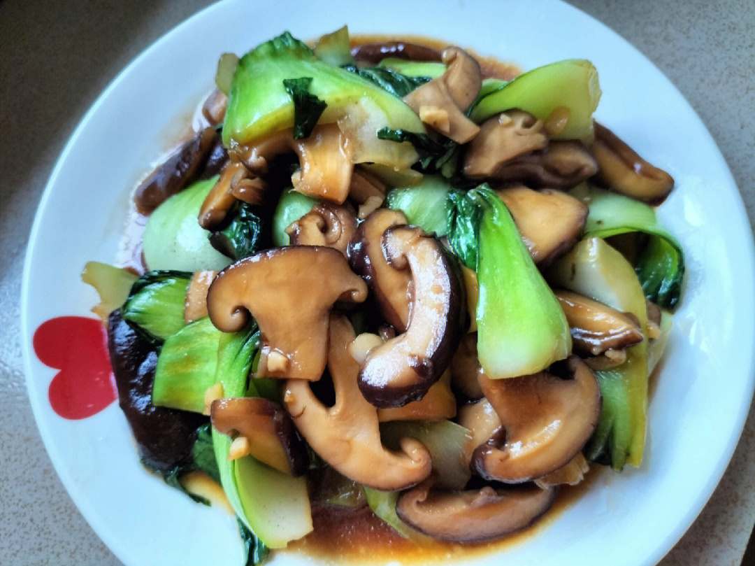 上海青炒蘑菇,开胃下饭菜