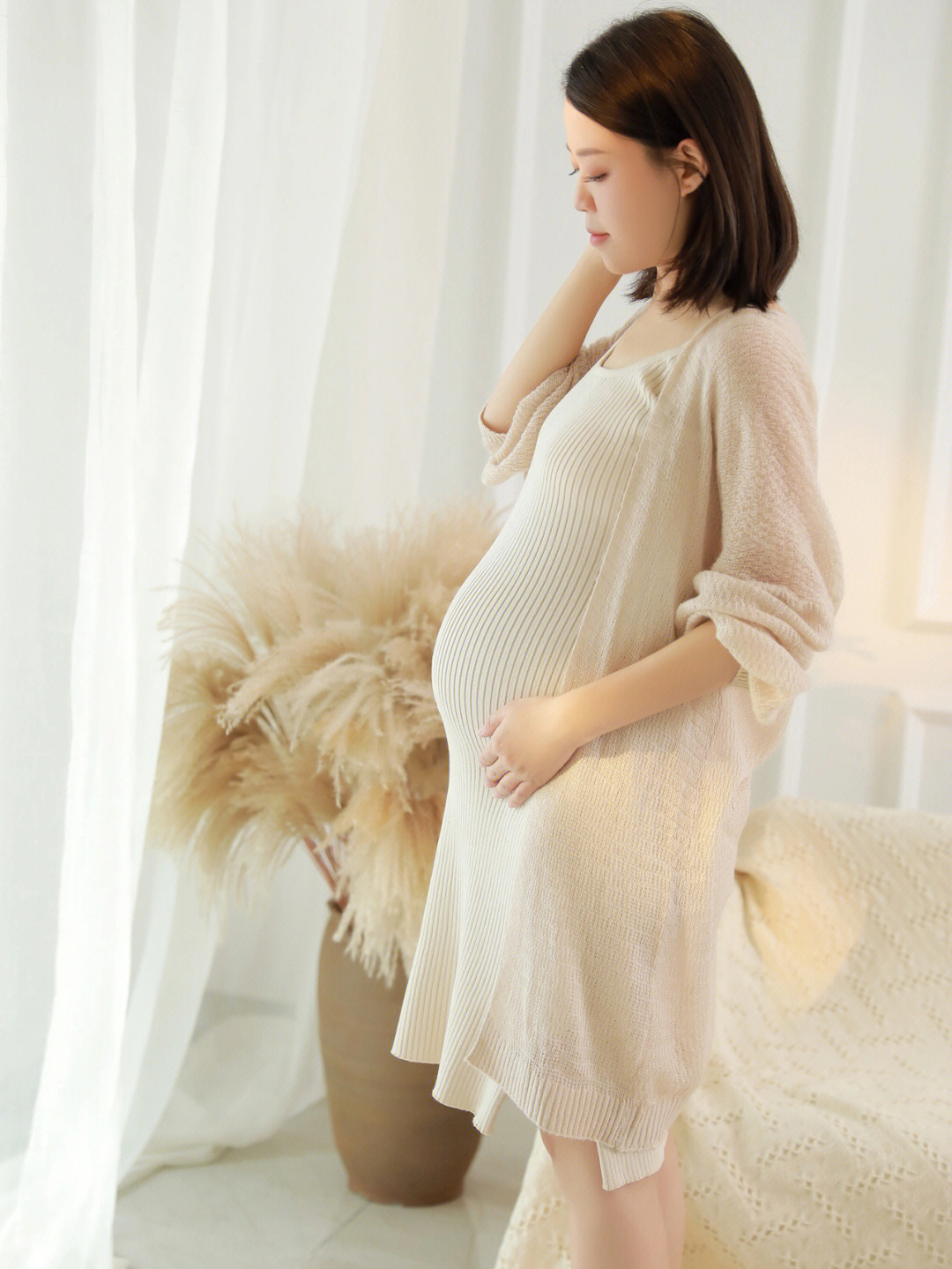 韩系孕妇照写真复古孕照午后阳光