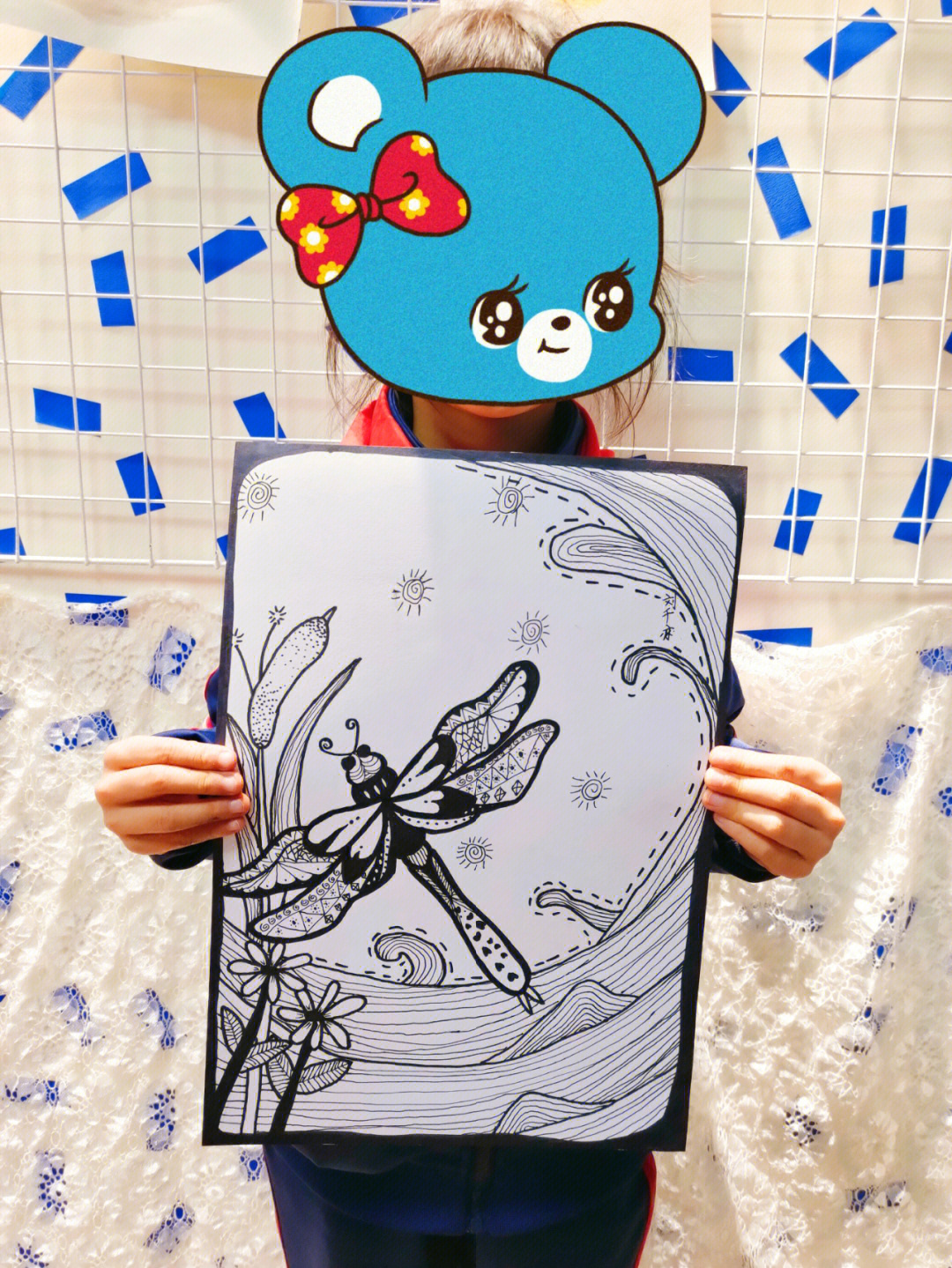 创意儿童画蜻蜓儿童线描画