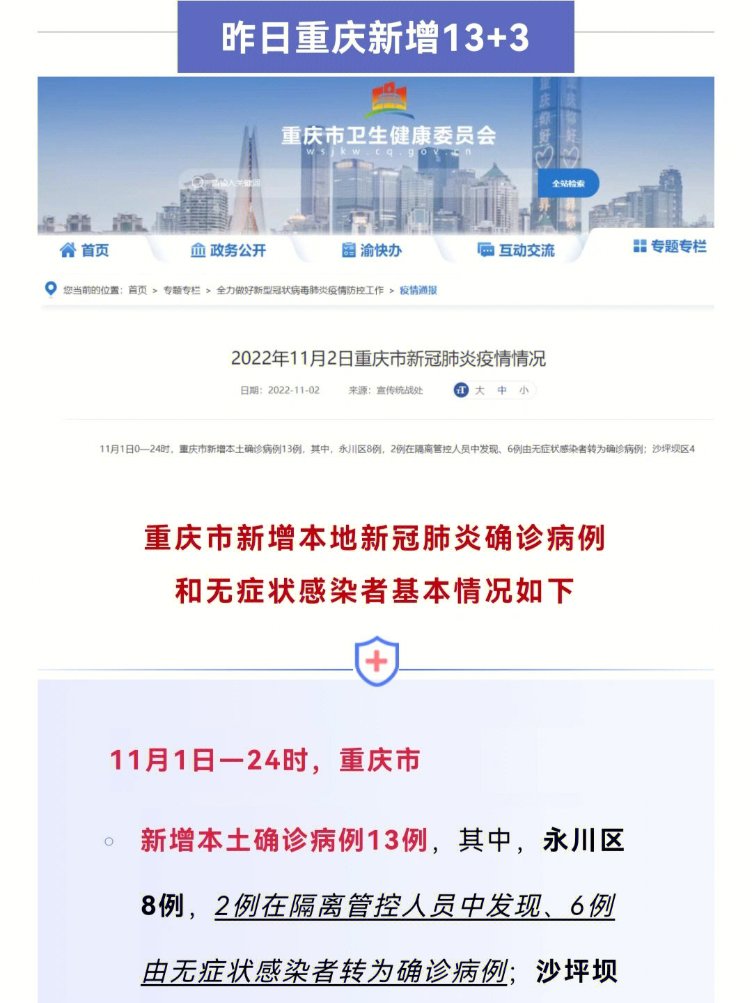 重庆昨日新增133沙坪坝感染者轨迹公布