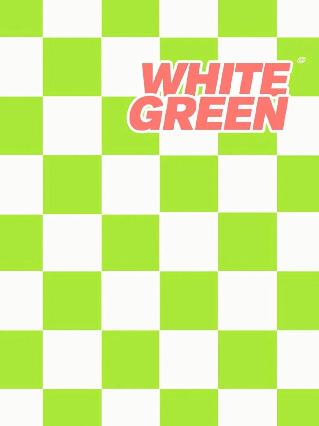 棋盘格手机壁纸绿白色图片