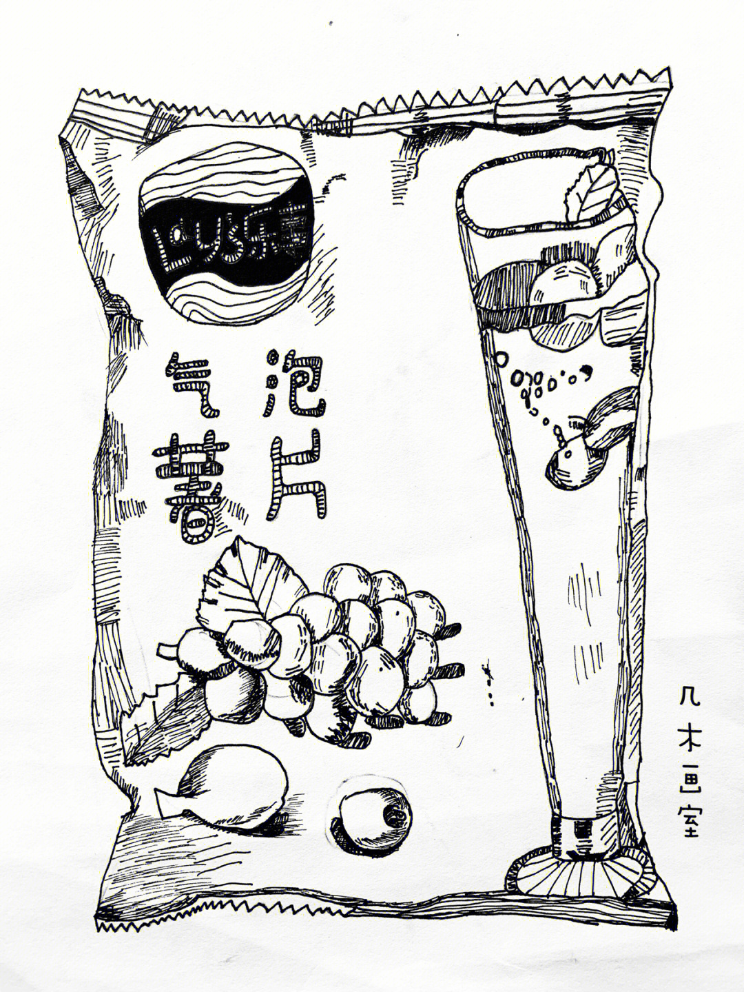 薯片素描图片