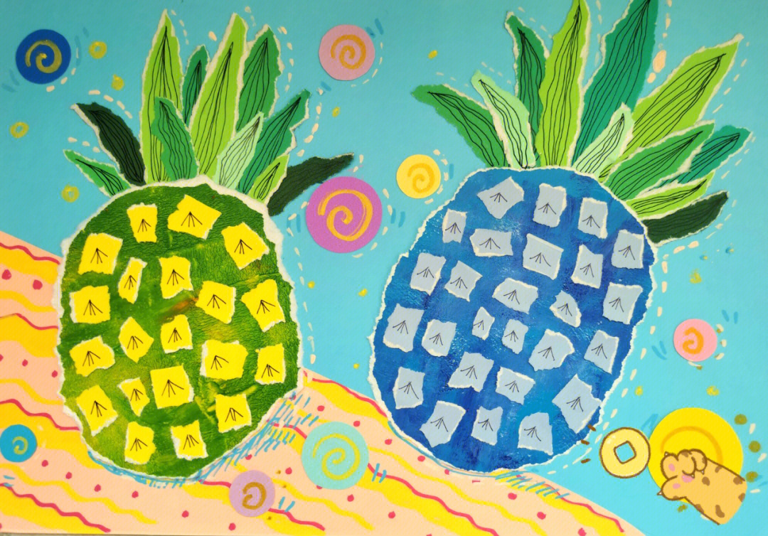 儿童画《菠萝》3～4岁