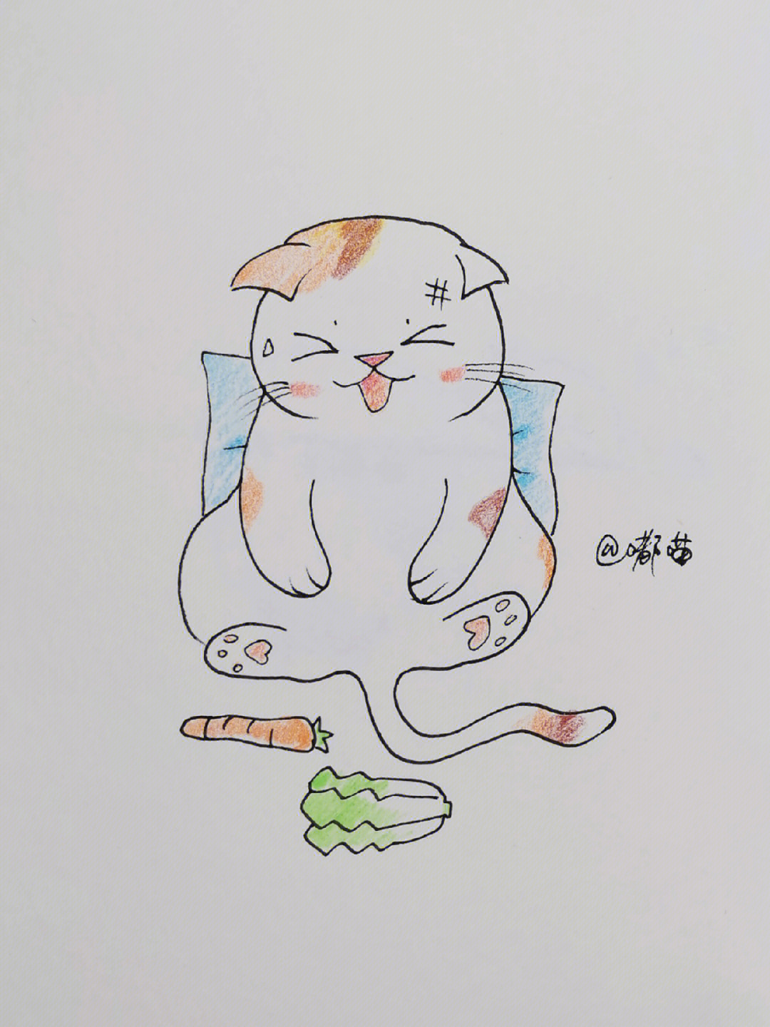 可爱的猫咪简笔画教程50100