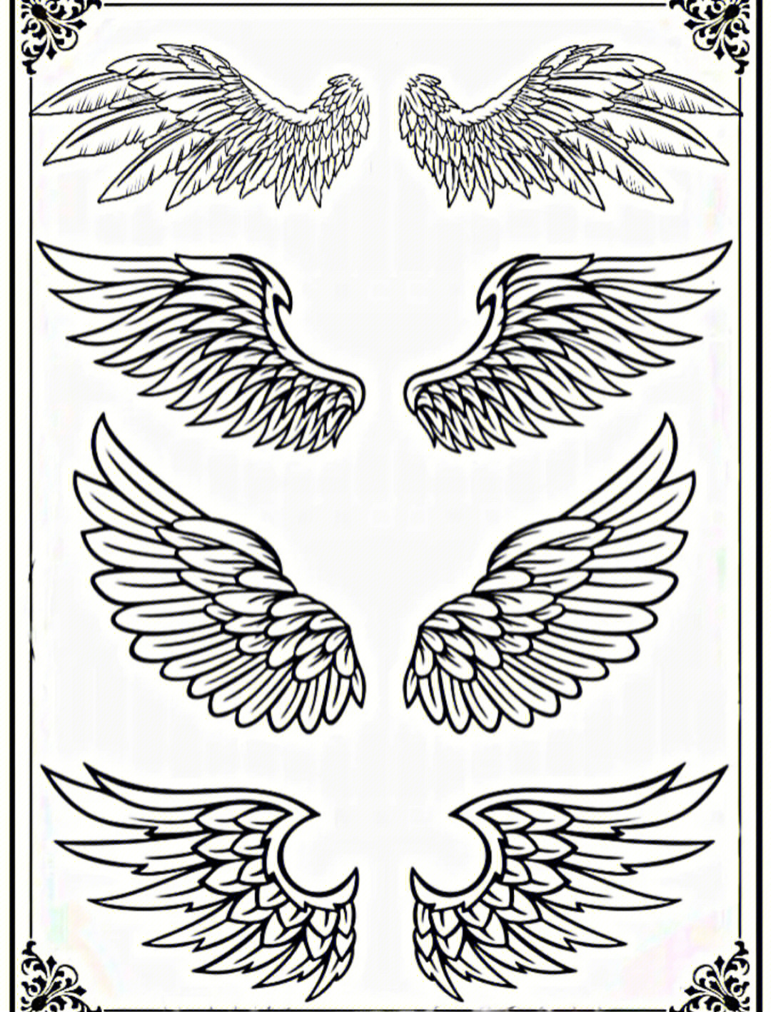 翅膀纹身手稿手臂图片