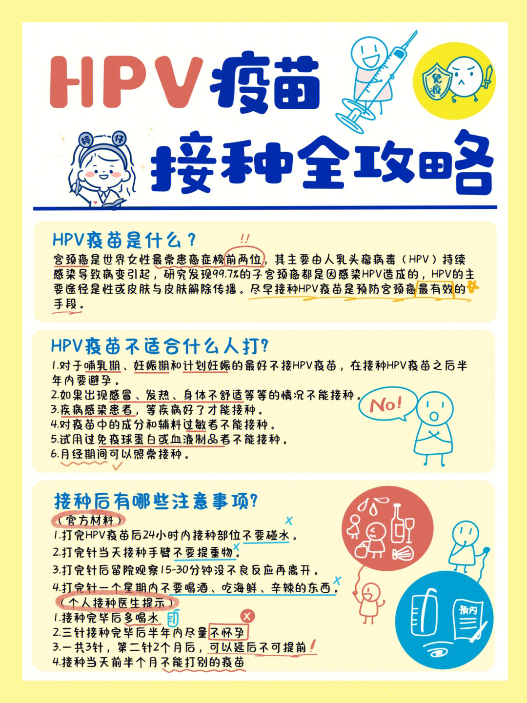 四价hpv疫苗注意事项图片