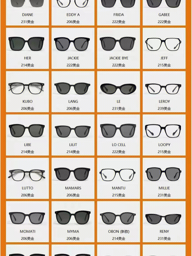 眼镜品牌排行榜前十名图片