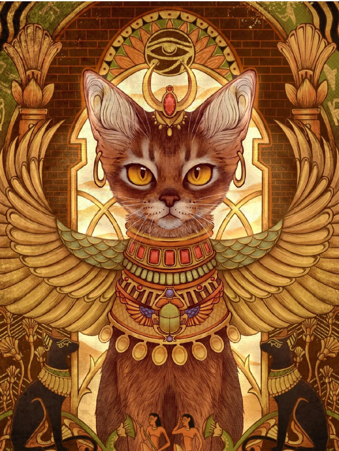埃及法老墓的守护猫图片