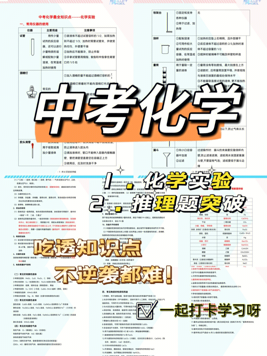 中考化学知识点实验推理题