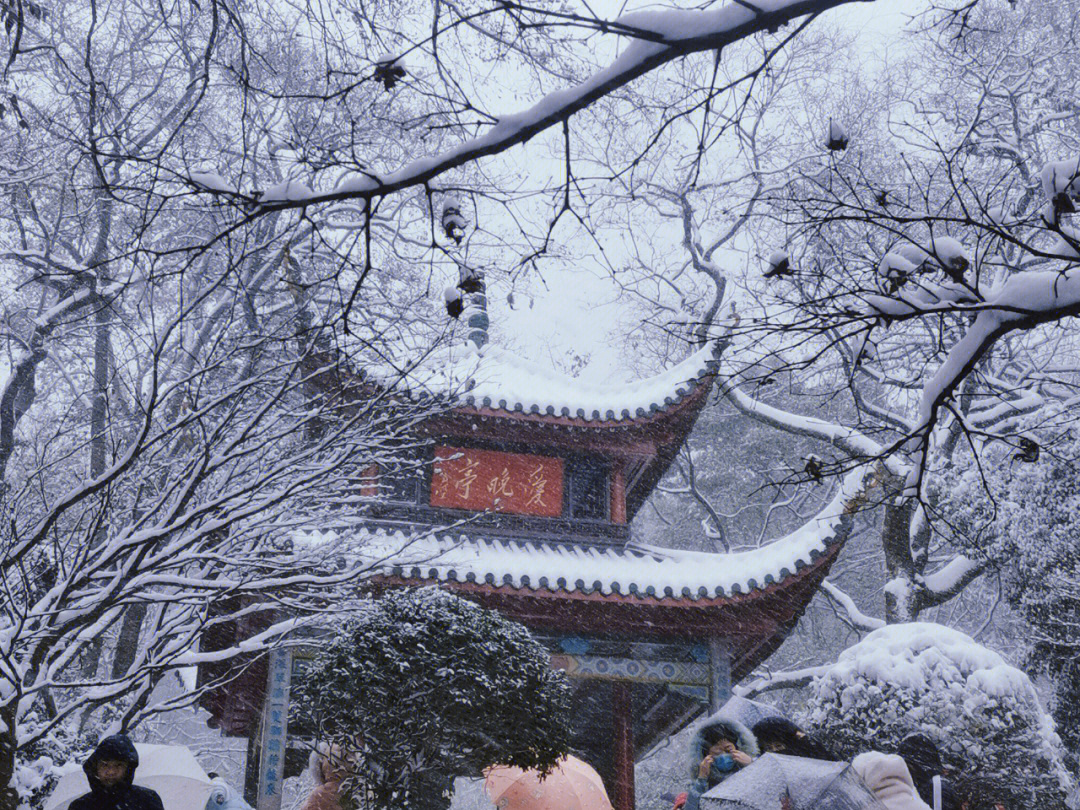 橘子洲头的雪景图片