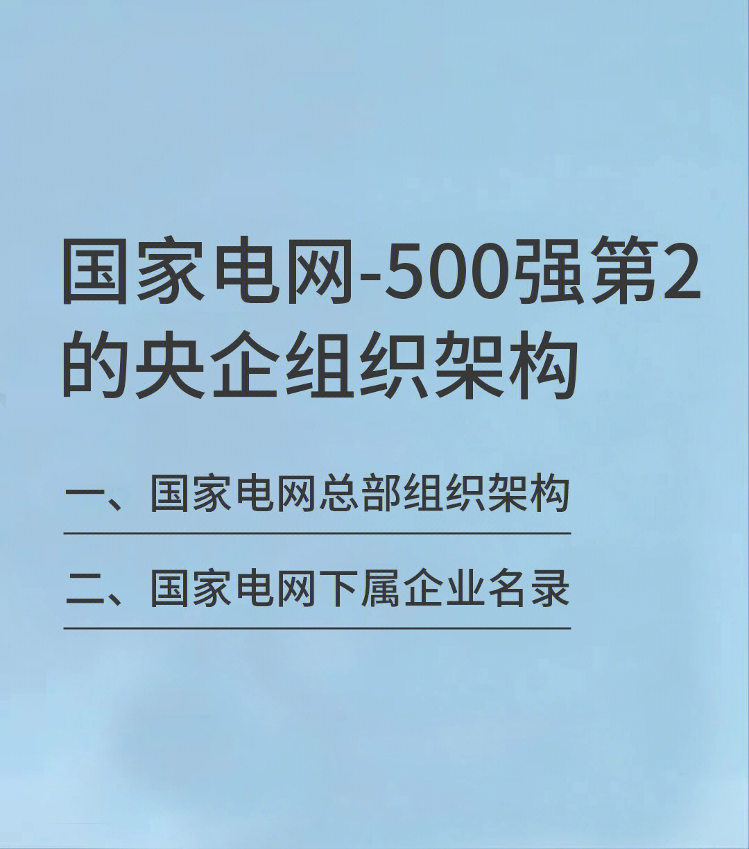 国家电网公司的组织架构以及下属企业