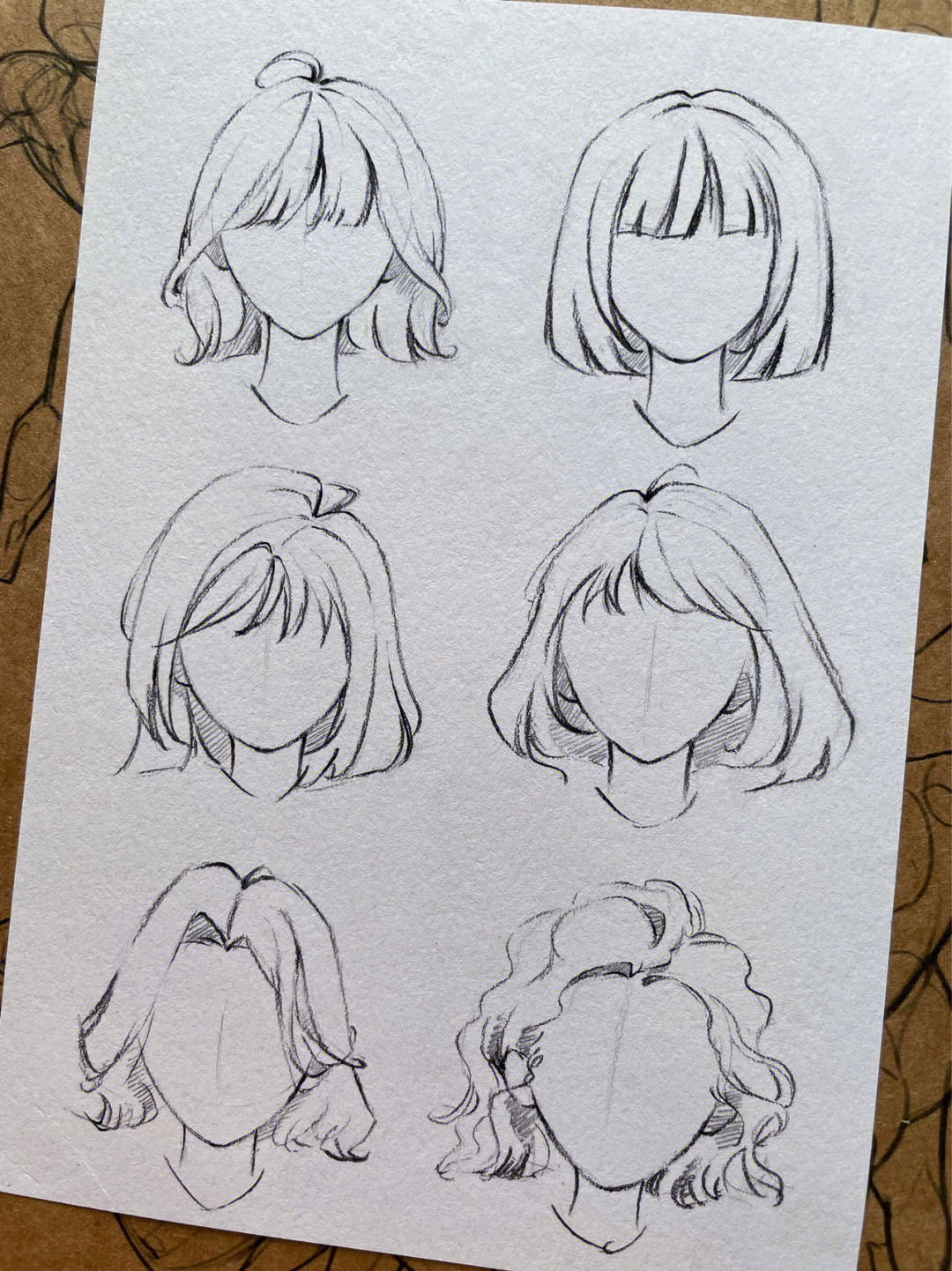 短发女生动漫铅笔画图片