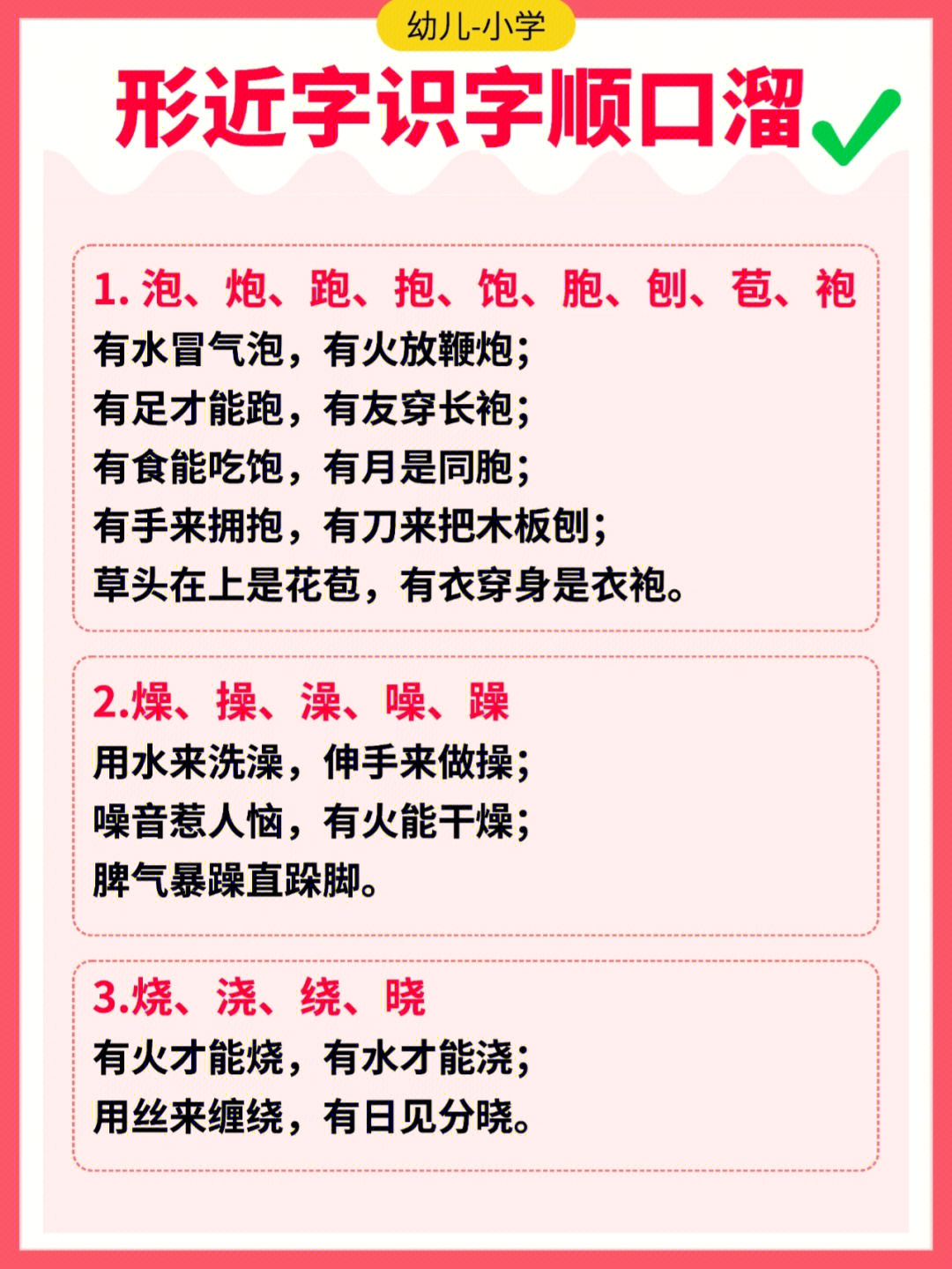 汉字结构表顺口溜图片