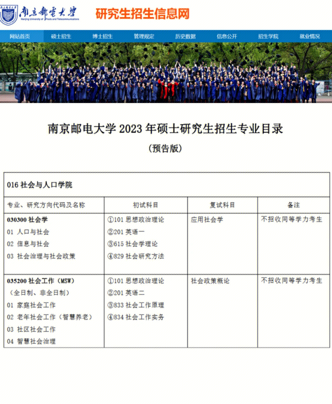 南京的另外一所高校南京邮电大学发布了研究生专业目录预告,如上图