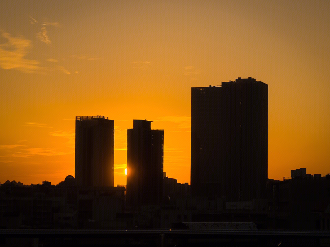 城市日落