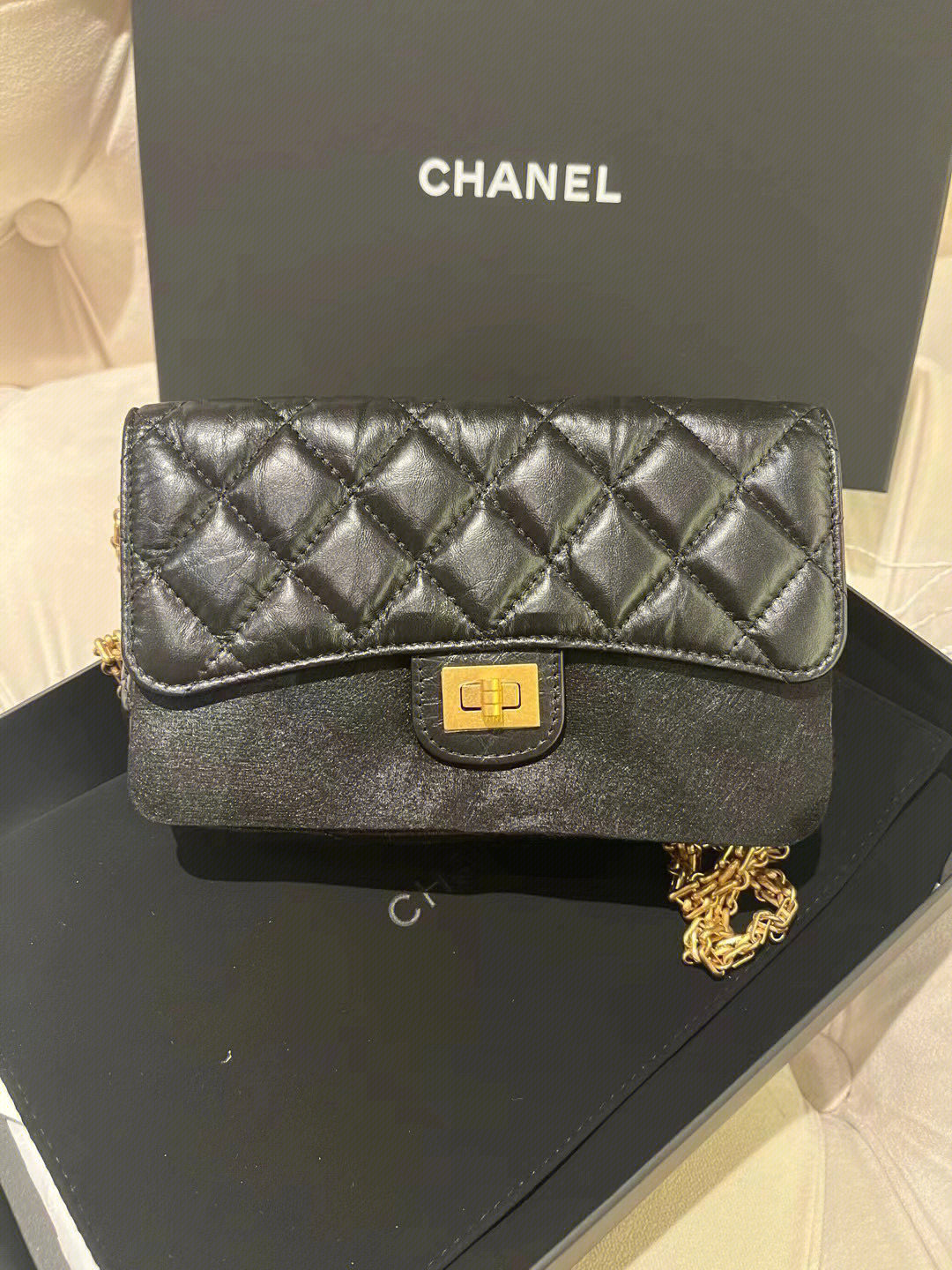 chanel 255黑金 超mini 芯片款 全新全套