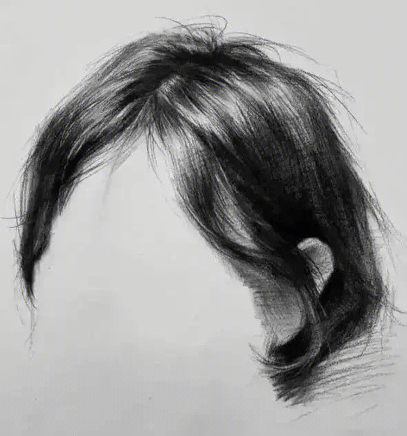 素描人物简单头发图片
