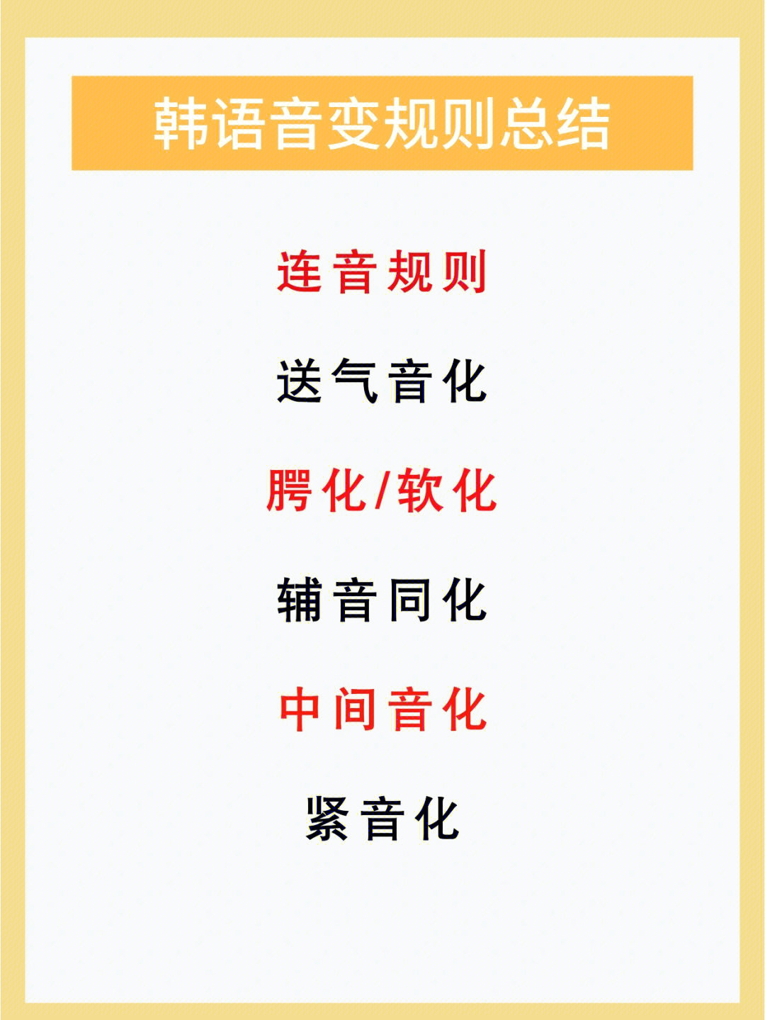 辅音同化5,中间音化6,紧音化整理了一些最基本的例句94