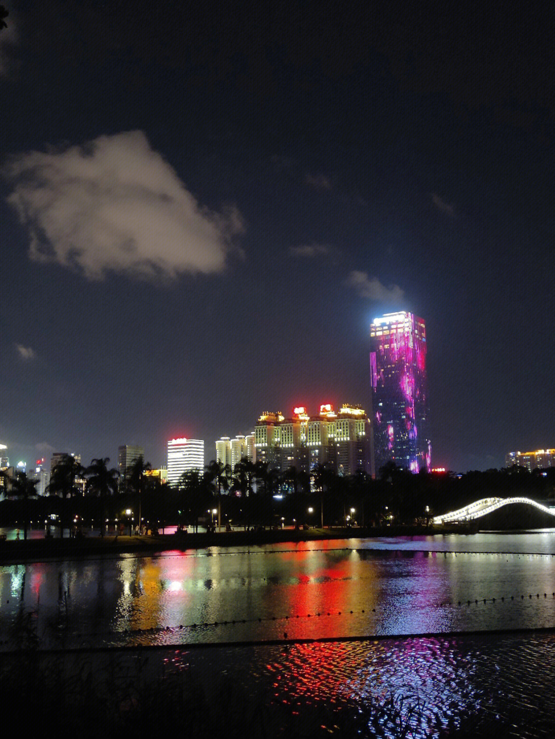 自贡南湖夜景图片