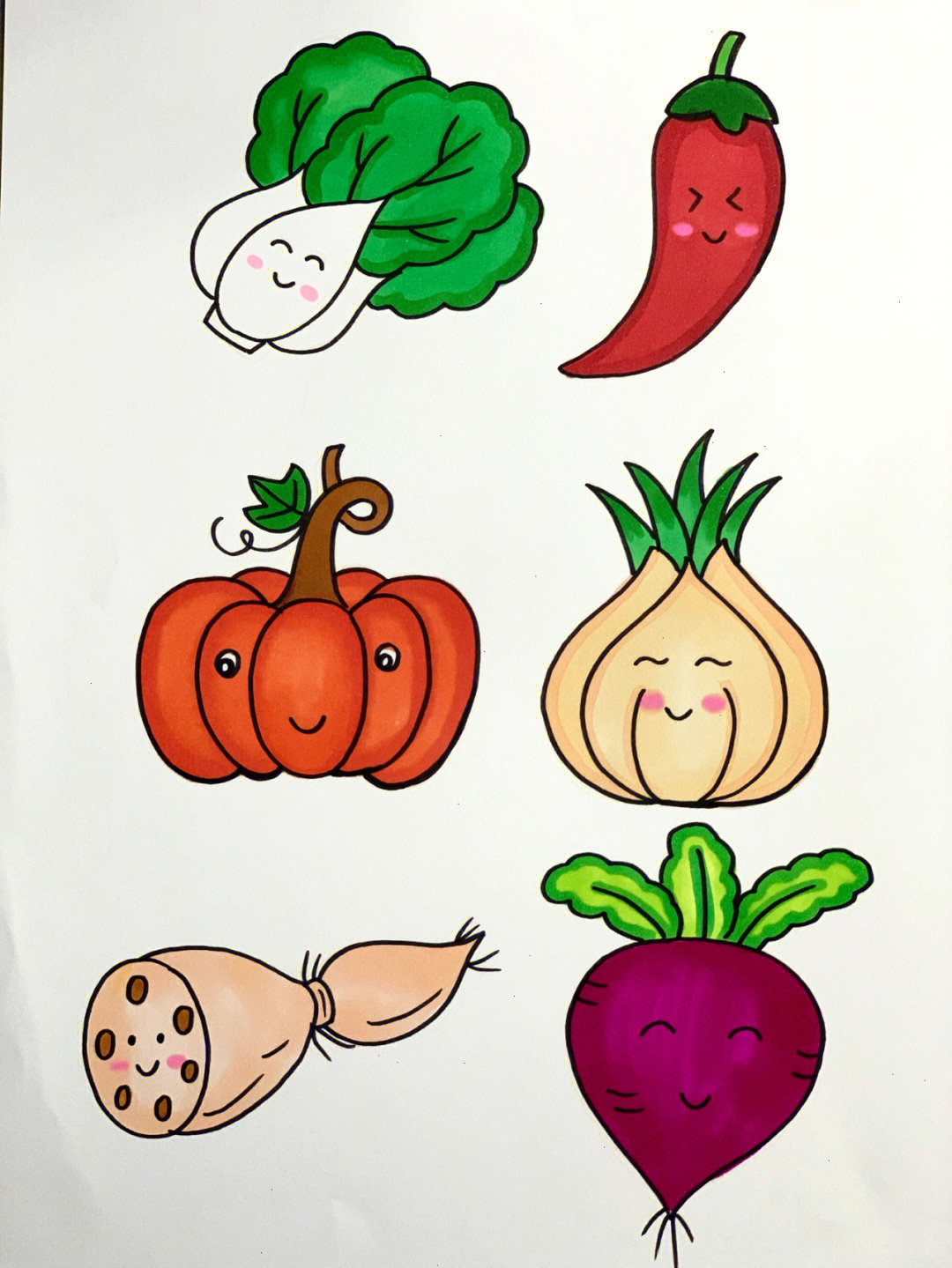 简笔画瓜果蔬菜组合图片